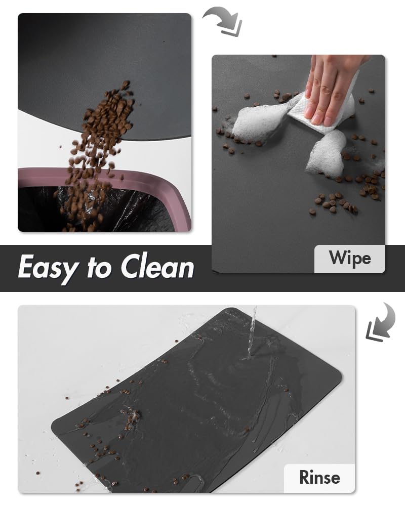 MontVoo-Absorbent Pet Feeding Mat-No Stains Pet Mat for Food and Water Bowl-Quick Dry Cat & Dog Food Mat Water Dispenser Mat-Pet Supplies Mat-Dog Water Bowl Mat for Messy Drinker,（Brown,16"x24"）