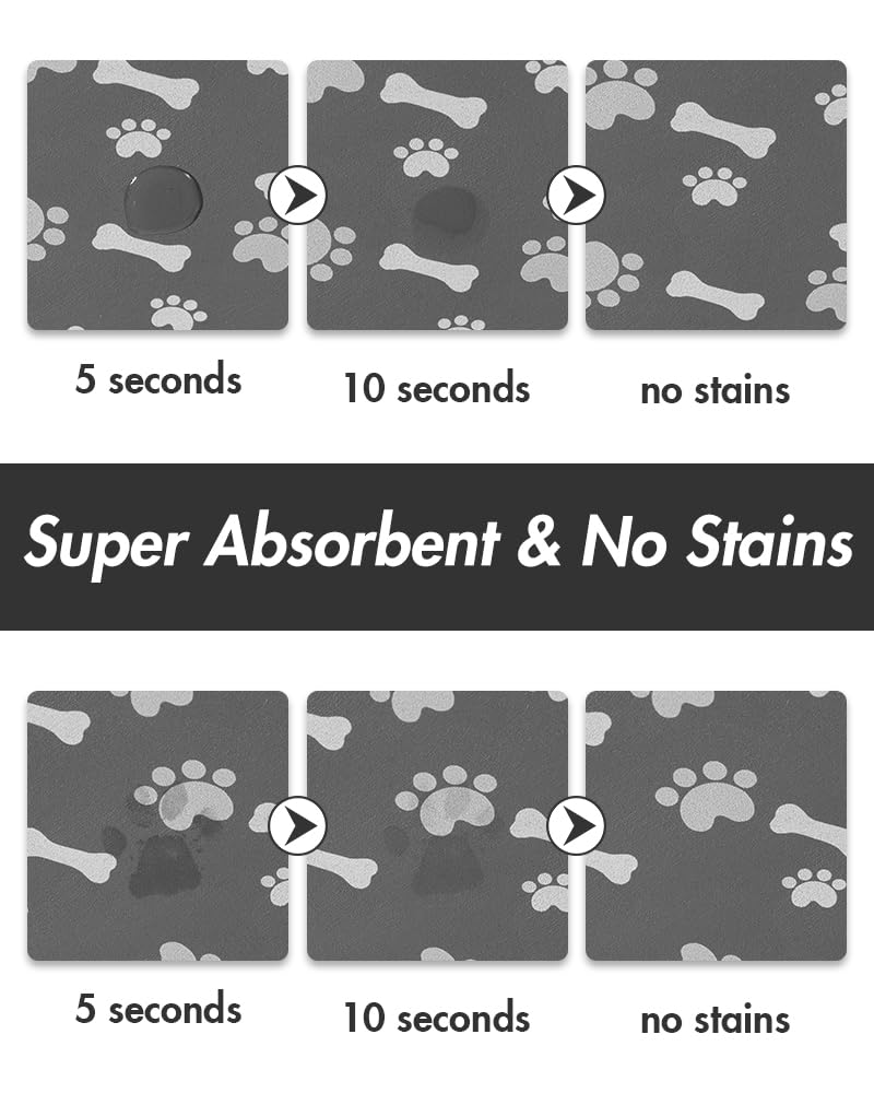 MontVoo-Absorbent Pet Feeding Mat-No Stains Pet Mat for Food and Water Bowl-Quick Dry Cat & Dog Food Mat Water Dispenser Mat-Pet Supplies Mat-Dog Water Bowl Mat for Messy Drinker,（Brown,16"x24"）