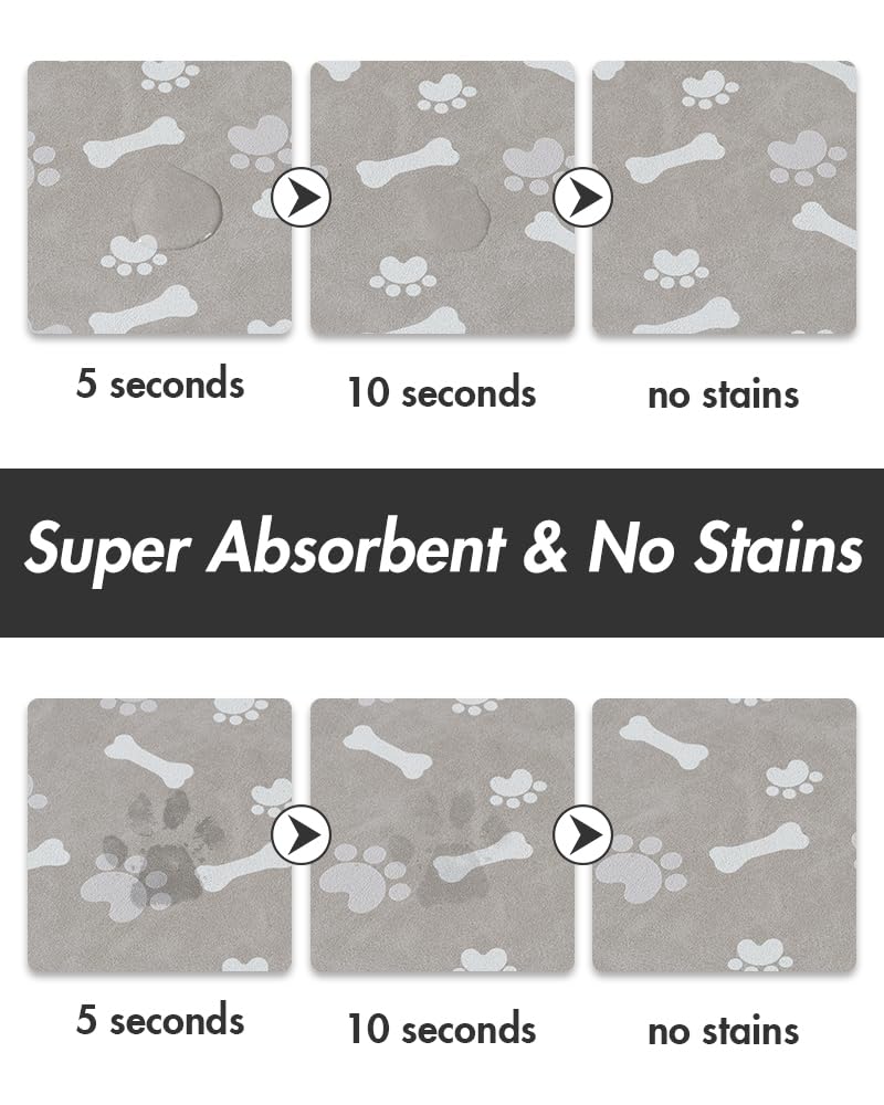 MontVoo-Absorbent Pet Feeding Mat-No Stains Pet Mat for Food and Water Bowl-Quick Dry Cat & Dog Food Mat Water Dispenser Mat-Pet Supplies Mat-Dog Water Bowl Mat for Messy Drinker,（Brown,16"x24"）