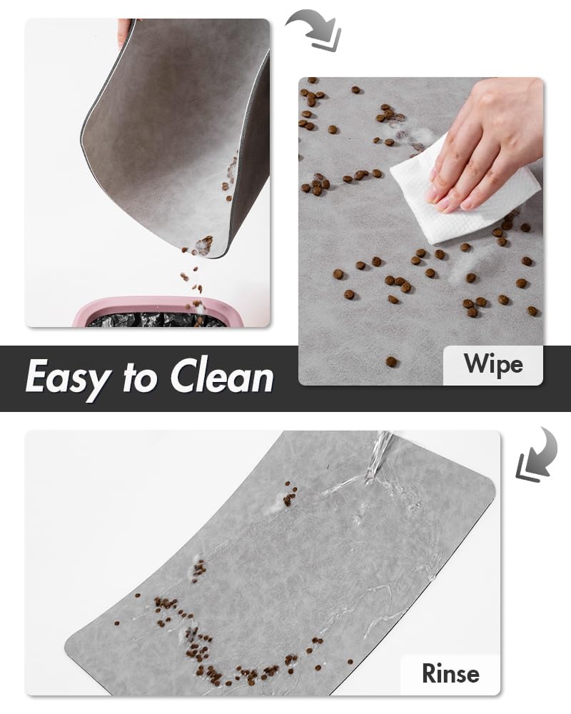 MontVoo-Absorbent Pet Feeding Mat-No Stains Pet Mat for Food and Water Bowl-Quick Dry Cat & Dog Food Mat Water Dispenser Mat-Pet Supplies Mat-Dog Water Bowl Mat for Messy Drinker,（Brown,16"x24"）