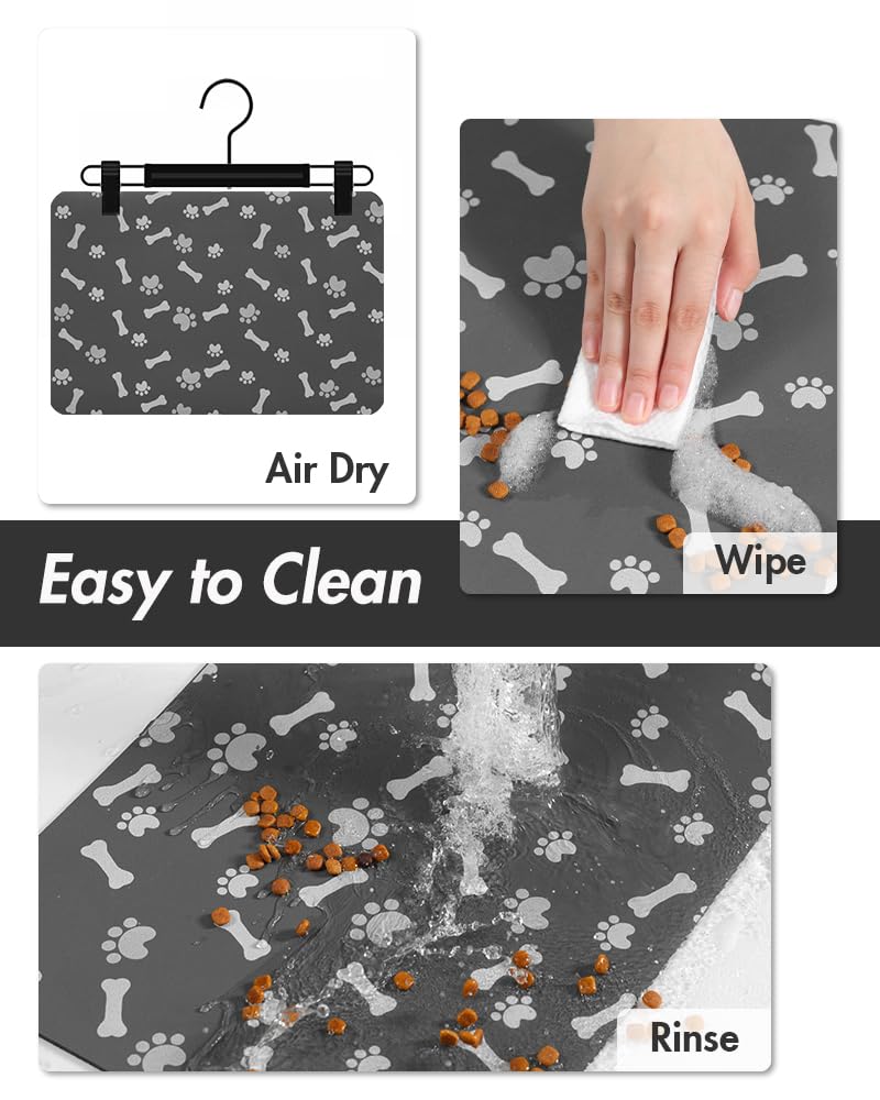 MontVoo-Absorbent Pet Feeding Mat-No Stains Pet Mat for Food and Water Bowl-Quick Dry Cat & Dog Food Mat Water Dispenser Mat-Pet Supplies Mat-Dog Water Bowl Mat for Messy Drinker,（Brown,16"x24"）