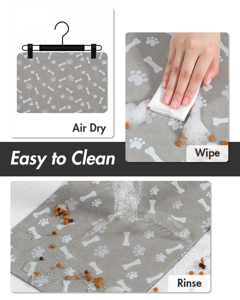 MontVoo-Absorbent Pet Feeding Mat-No Stains Pet Mat for Food and Water Bowl-Quick Dry Cat & Dog Food Mat Water Dispenser Mat-Pet Supplies Mat-Dog Water Bowl Mat for Messy Drinker,（Brown,16"x24"）
