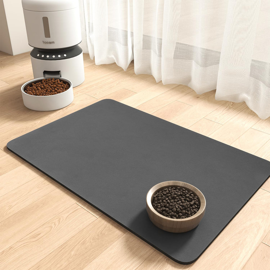MontVoo-Absorbent Pet Feeding Mat-No Stains Pet Mat for Food and Water Bowl-Quick Dry Cat & Dog Food Mat Water Dispenser Mat-Pet Supplies Mat-Dog Water Bowl Mat for Messy Drinker,（Brown,16"x24"）