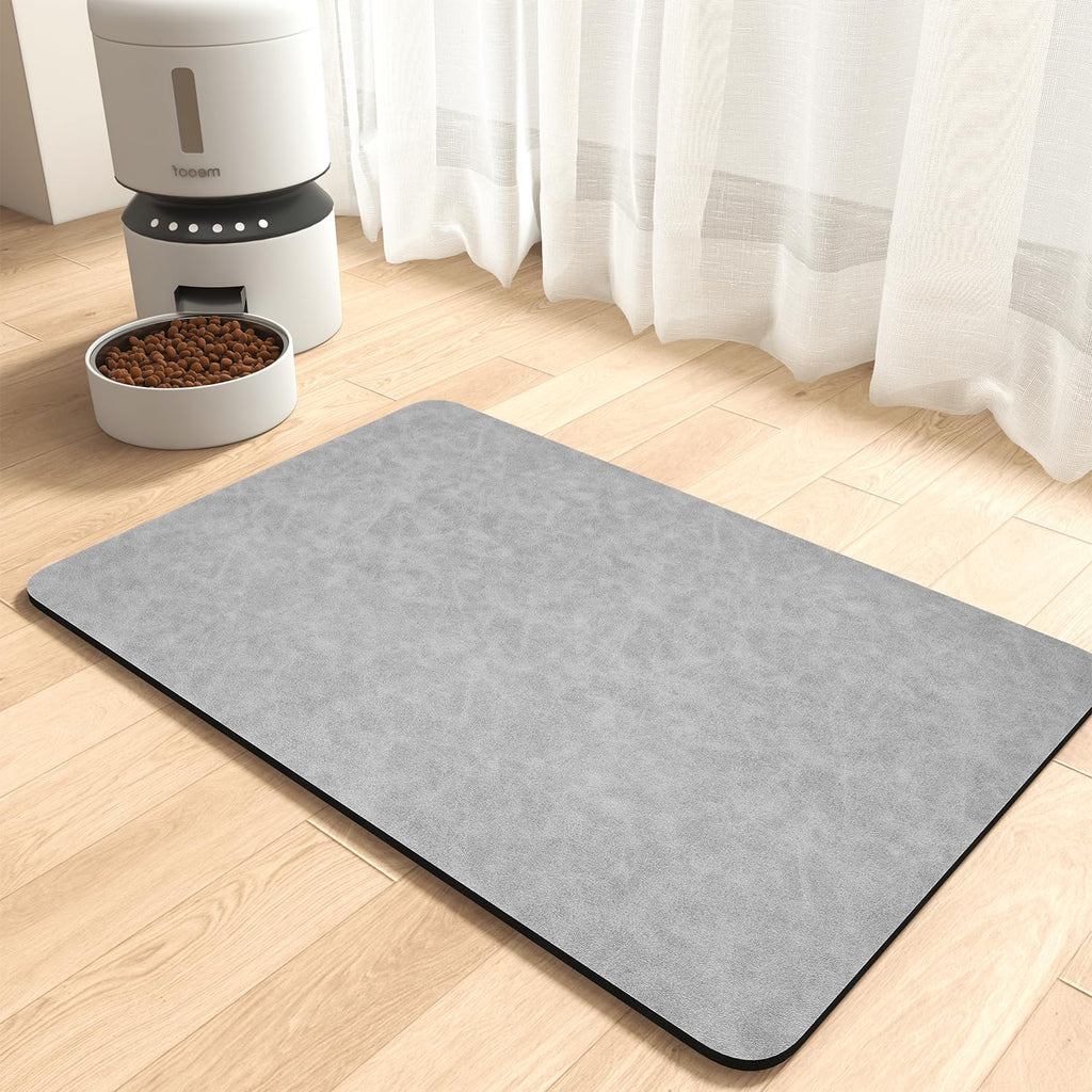MontVoo-Absorbent Pet Feeding Mat-No Stains Pet Mat for Food and Water Bowl-Quick Dry Cat & Dog Food Mat Water Dispenser Mat-Pet Supplies Mat-Dog Water Bowl Mat for Messy Drinker,（Brown,16"x24"）