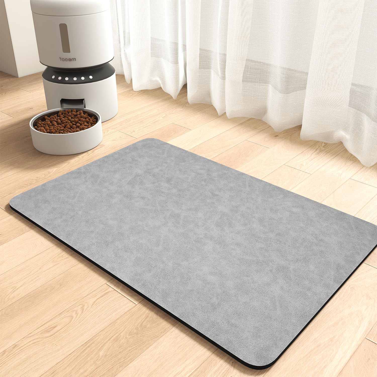 MontVoo-Absorbent Pet Feeding Mat-No Stains Pet Mat for Food and Water Bowl-Quick Dry Cat & Dog Food Mat Water Dispenser Mat-Pet Supplies Mat-Dog Water Bowl Mat for Messy Drinker,（Brown,16"x24"）